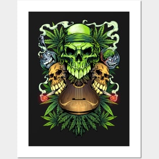 Marijuana Skulls Posters and Art